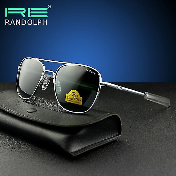 Top Army Randolph Re Solglasögon Glas Män Designer Solglasögon Körning RE-gold-gray Size 55mm