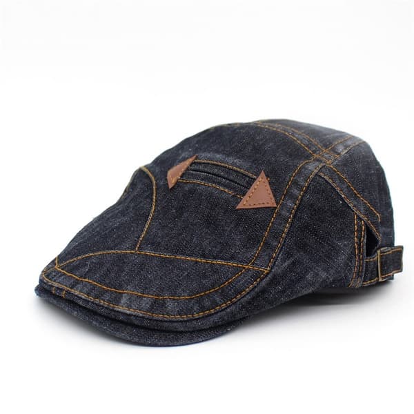 Distressed Denim Flat Cap Dobbelpil Beret Menn Kvinner Solhatt