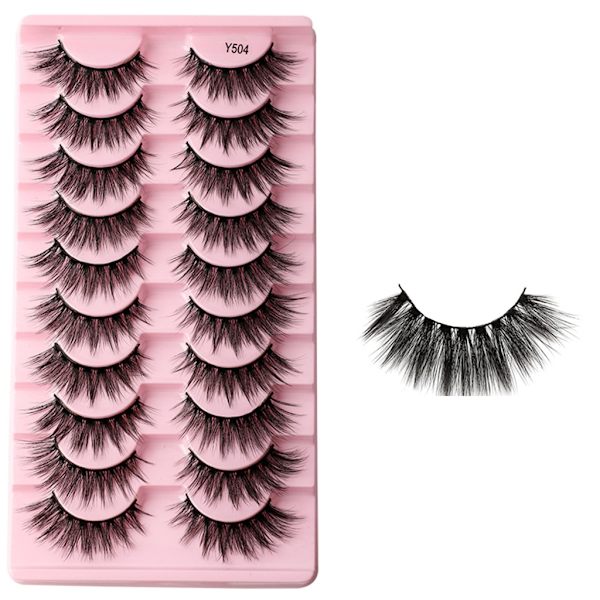 Nya fransar Mink Lösögonfransar Naturligt utseende Wispy Clear lash Band Falska ögonfransar Fluffiga 3D Curly Strip Cat ye Fransar E