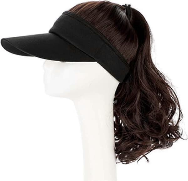 Udendørs Hat Paryk Hat Med Hår Hestehale Paryk Baseball Kasket Med Hår Brun Sort Gave