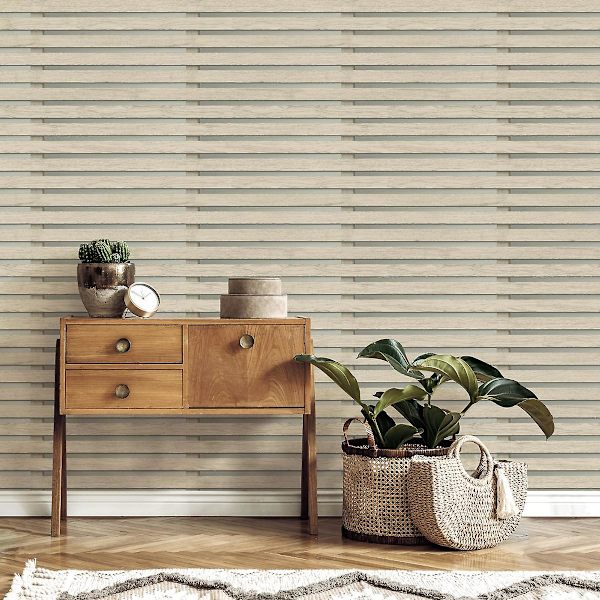 Tapet med trepanel Grey
