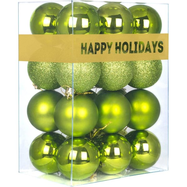 Limegrön 3,2" stora julkulor - julgransprydnader
