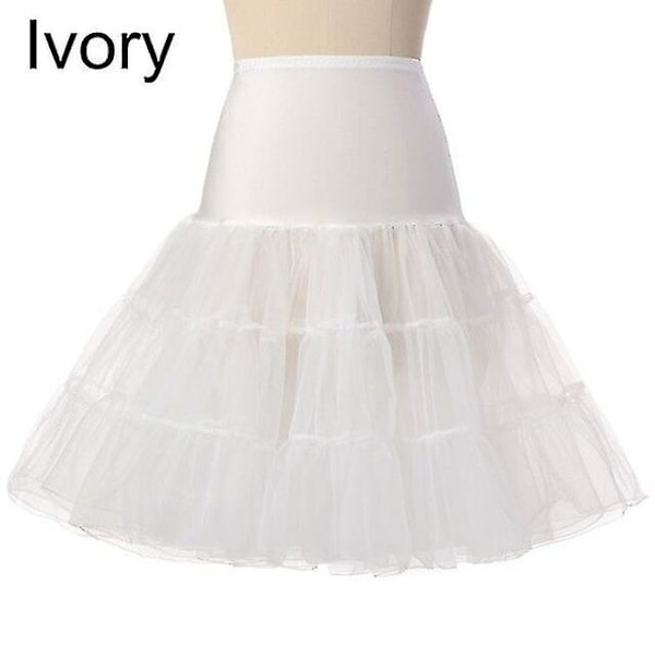 50-tals Cosplay Petticoat Rockabilly Klänning Krinoliner För Kvinna Bröllop Brud Underskört Rockabilly Tutu Snngv Ivory S