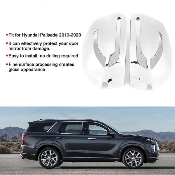 2 stk. deksel til bakspeil, passer til Hyundai Palisade 2019-2020, elektroforsølving