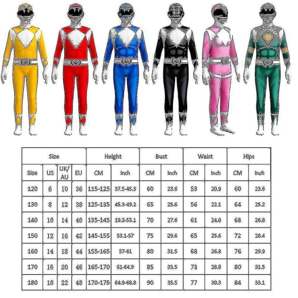 Power Ranger Kostym Vuxen Herr Bodysuit Vuxen Halloween kostym Green 120cm