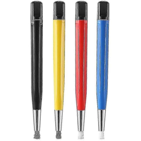 4 stk./sæt Rustfjernelsesbørstepen Glasfiber / Messing / Stål / Nylon Børstepen Form Urdele Polis