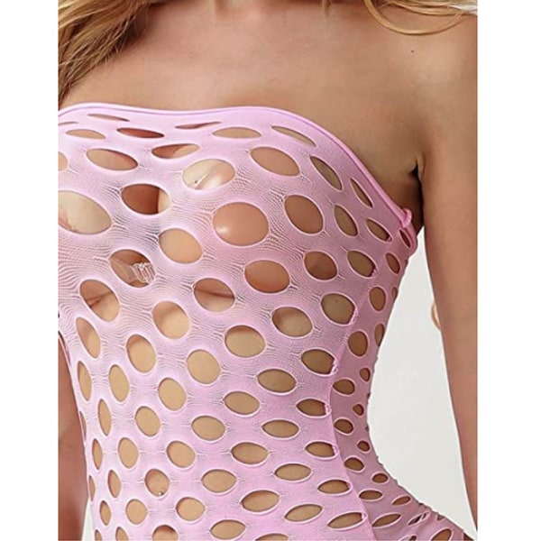Kvinnor Fishnet Underkläder V-halsad nattkläder One Size One Piece Babydo