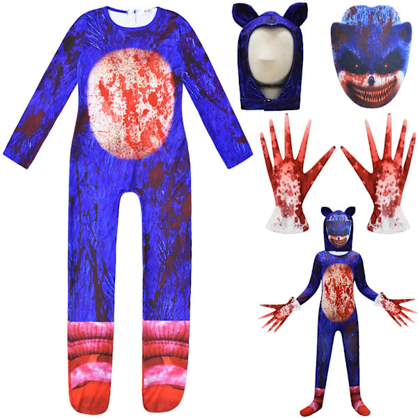 Halloween-kostym Sonic Semesterfest Karaktärsmodell Jumpsuit 1930 140cm