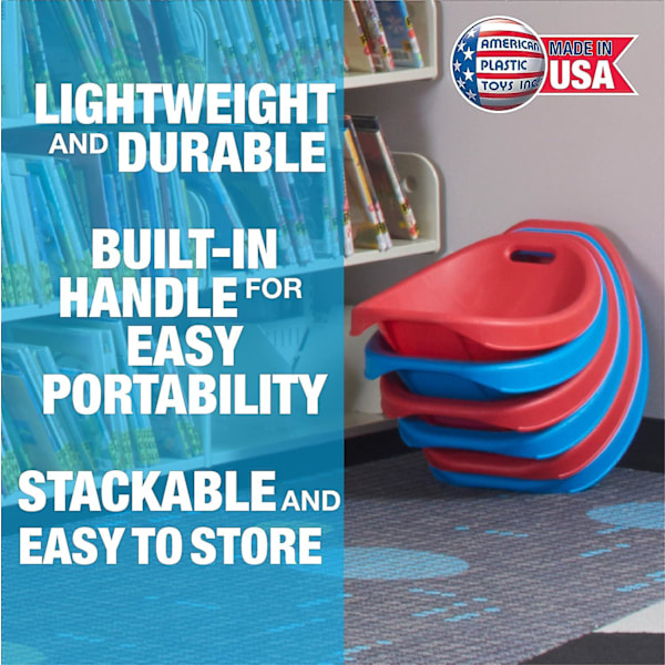 Lilla Barn (4-pack, Blå), Stapelbara, Lätta & Bärbara, Läsning, Spel, TV, Utomhus & Inomhus, 50lb Max Scoop Rocker Red 2