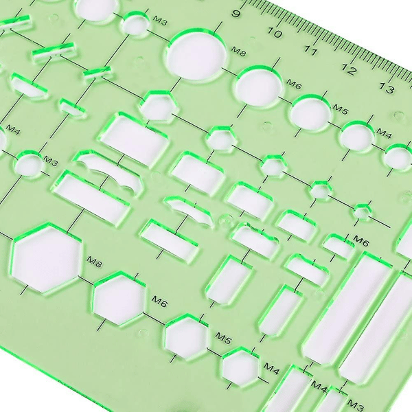 Mätmallar (6 st) Geometrimallar i plast Mall Ge