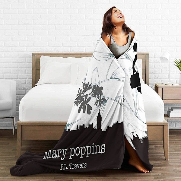 Supermjuk sofffilt Mary Poppins Micro Fleecefilt, Lämplig för sofffiltar för vuxna och barn, Sängfiltar -N356 80x60in 200x150cm