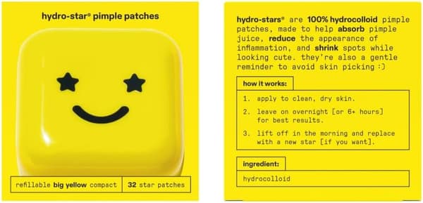 STARFACE | Akneplastre | Gule Stjerner | Hydrokolloid | Indeholder