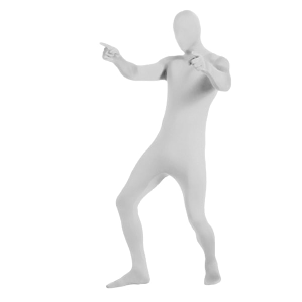 Unisex Spandex Stretch Vuxen Kostym Försvinnande Man Body Suit Karneval Kostymer White 145-155cm