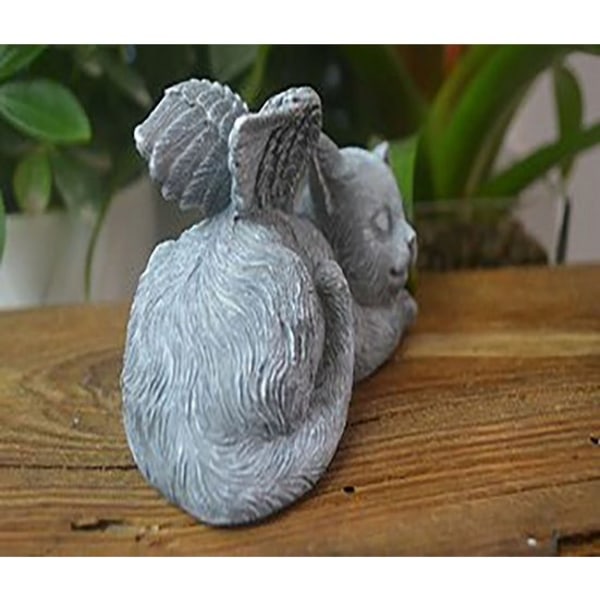 Angel Cat Staty Harts Craft Ornament