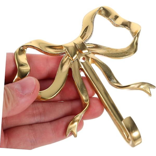 Rosett Krok Sängrumsdekor Dekoration för sovrums klädhängare Hatthängare Sticky Wall Krokar Handdukskrok Mässing Klädkrok Pilkläder Krok Bright Gold