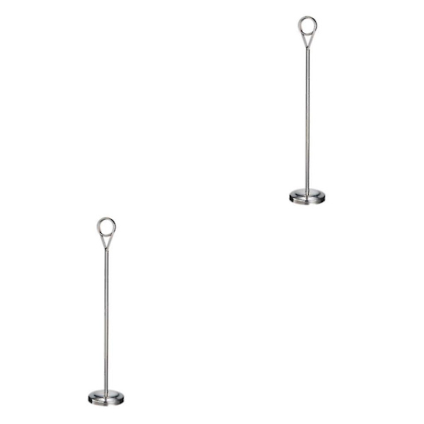 1/2/3/5 Bordnummerholder i rustfrit stål Skiltholder Fotostativ Til Silvery 35cm 2PCS