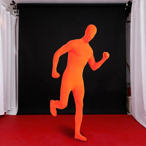 Unisex Spandex Stretch Voksen Kostume Forsvinding Mand Body Suit Karnevalskostumer Orange 175-185cm