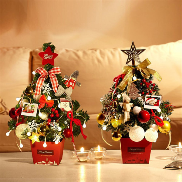 4cm LED Julgran Set Mini Bord Xmas Tree