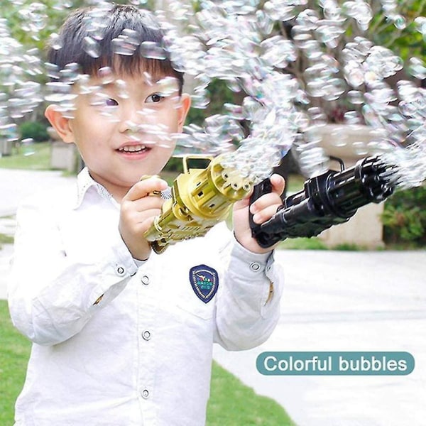Bubble Machine, 8-håls enorma mängd Bubble Maker, Bubble Gun för sommar utomhus, present till barn, blå null ingen