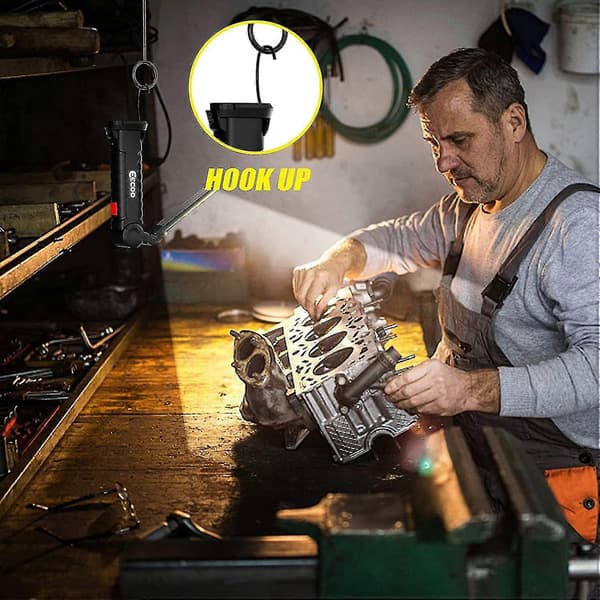 2 stk. COB arbejdslygte LED 800lm Ultralys, USB genopladelig