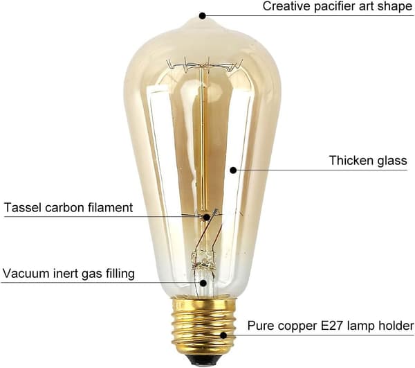 E27 Retro lyspærer, Edison Antikk Pære Varmhvit