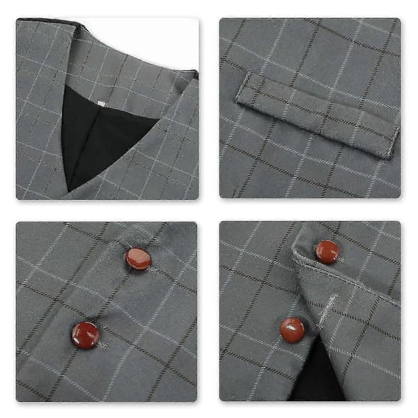 Herre V-halsternet Vest Slim Klassisk Vest (Ruipei)