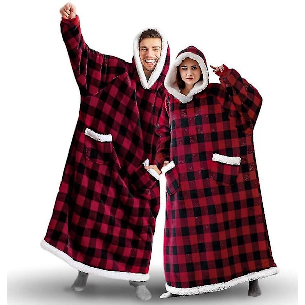 Pidennetty lampaanpeitto, voi käyttää flanellipeittoa red and black plaid Length 150CM