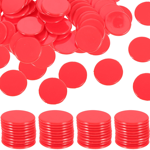 100 st Bingo-räkningsbrickor Spelräkningsbrickor Bingo-markörer Spelmarker Red 1.9X1.9X0.1CM
