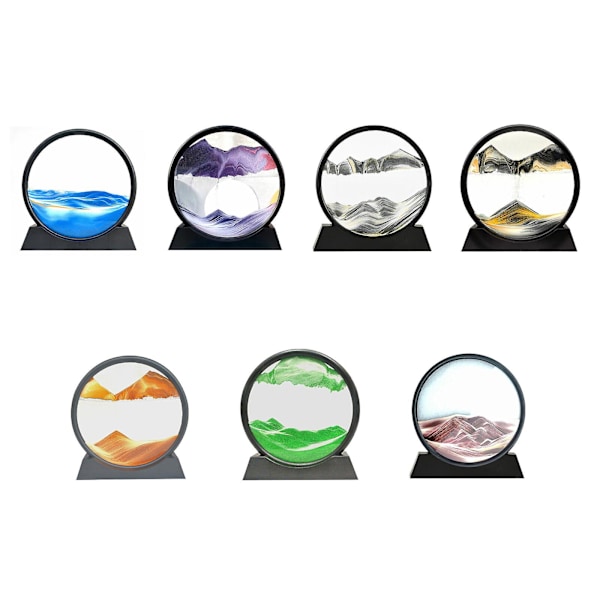 Bevegelig sandkunstbilde Timeglass Dypvanns Sandscape Glass Flytesand 3d Maleri qd Gold