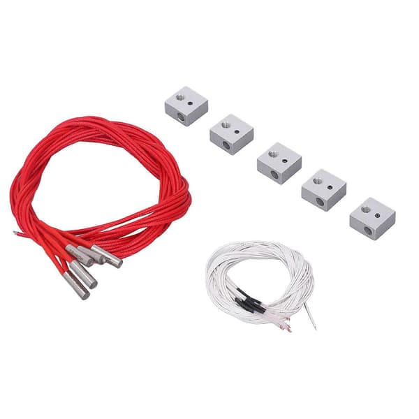 5 sæt 3D-printer varmeblok NTC 3950 100K termistor tilbehørssæt til MK7 MK8