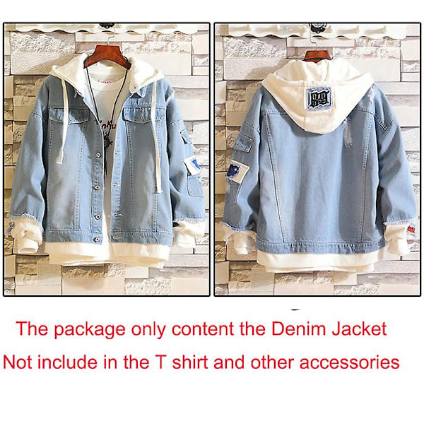 Anime Bungo Stray Dogs Kostym Jeanjacka Dazai Osamu Cosplay Denim Raw Hem Jeans Vuxen Höst Vår Huva Ytterkläder Rock C 4XL