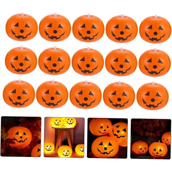 10 styk pumpeballonlygte Halloweendekor Orange balloner Latexballoner Halloweenballoner Halloweendekorationer Lum[u4643]
