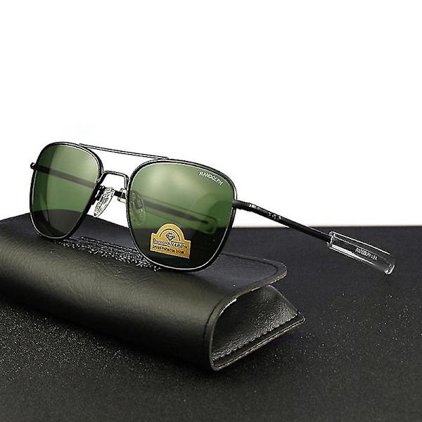 Top Army Randolph Re Solglasögon Glas Män Designer Solglasögon Körning RE-black-green Size 58mm