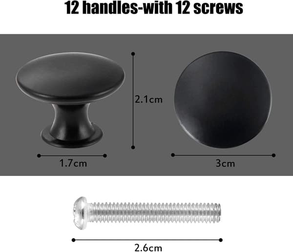 Sæt af 12 Vintage Antik Messing Skuffesknopper 30mm Diameter til Ca