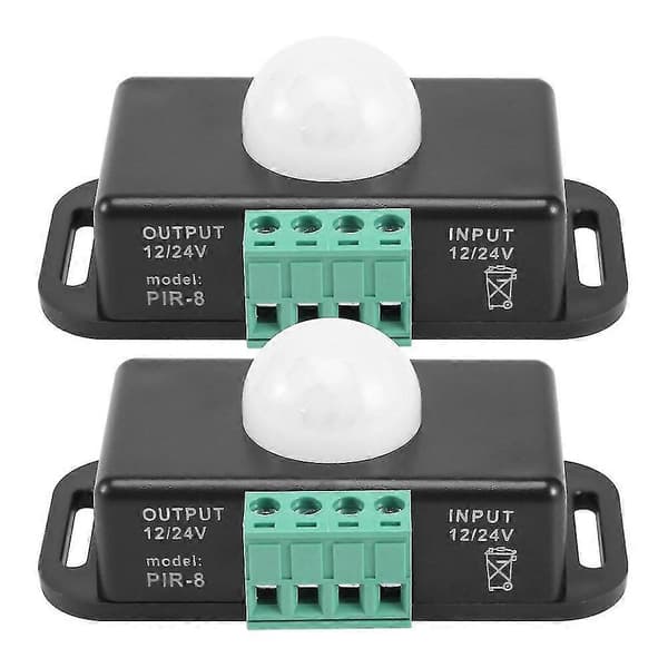 Bevægelsessensorafbryder, 12v 24v Pir Sensor Led Til Fleksible Led Strips Lys, 2 Pak