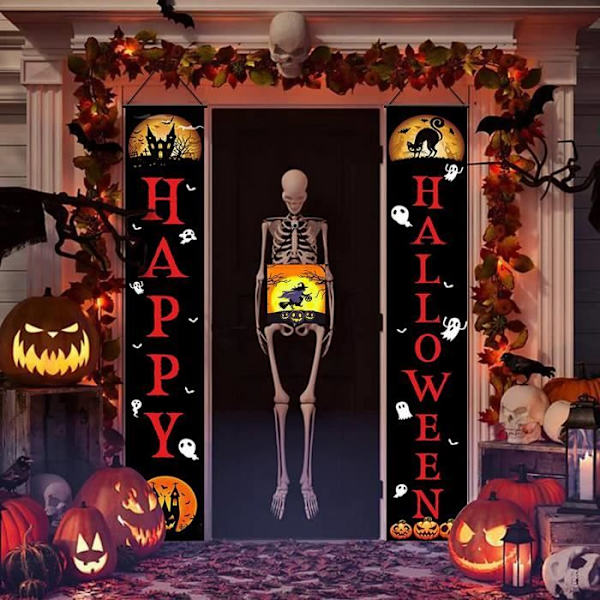 Halloween banner dekorasjon 3 stykker halloween dekorasjon innendørs utendørs banner[6]