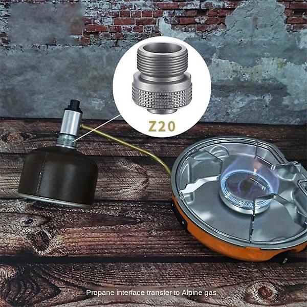 Camping Komfur Adapter Propan Komfur til Adapter Gas Tank Konverter Propan Interface Tilbehør silver