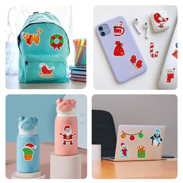 #Diamantmaling, Diamantmaling DIY Juleklistremerker#