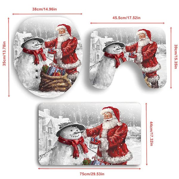 Santa Claus Snowman Rentier Toilettensitzabdeckung Set