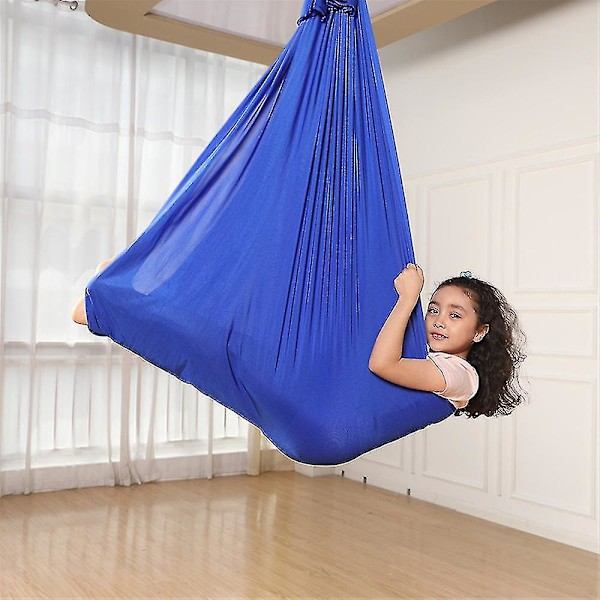 Børne Aerial Yoga Hængekøje 100% Nylon Elastisk Anti-tyngdekraft Gynge Til Indendørs/Udendørs Børn Sensorisk Træning Hængestol 280*100cm KIO Grass green