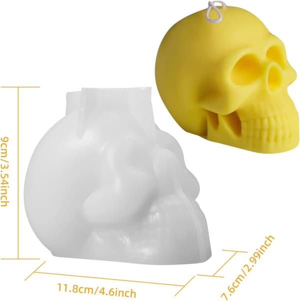 3D Skull Shape Molds Doftljusframställning Silikongips