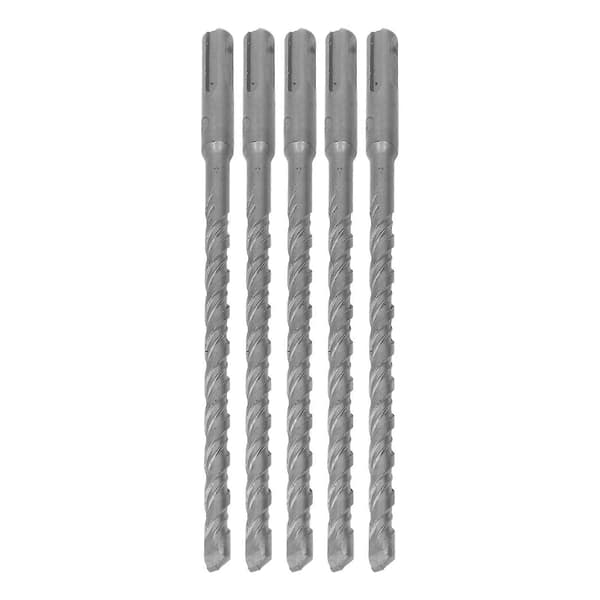 5 STK Slagborebits med hårdmetalspids Roterende Hammerbit 2 Fløjte Spiralbits til mursten beton 210mm 8mm / 0.31in