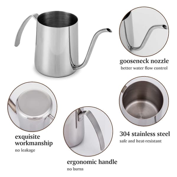 350 ml kaffekande i rustfrit stål med svanehals til pour-over kaffe og te