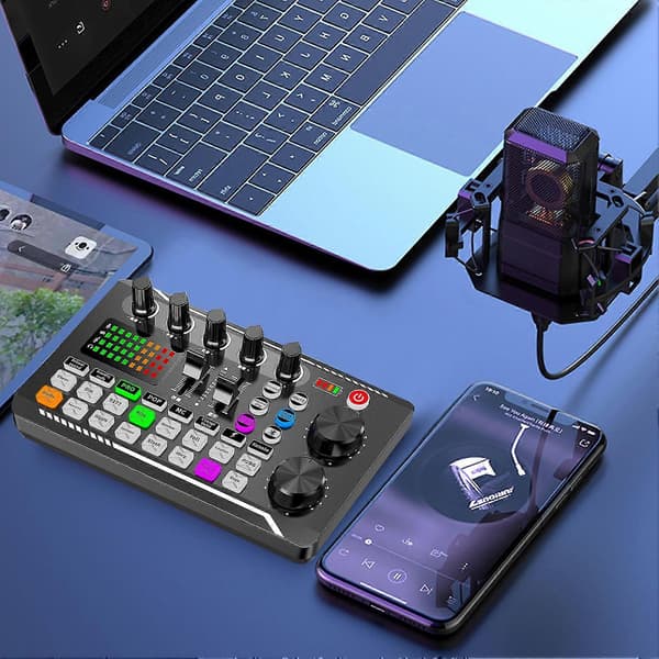 Lydkort Kit Til Livestreaming Engelsk Version Streaming Udstyr Bundle Audio Interface Lyd DJ Mixer Broadcast For