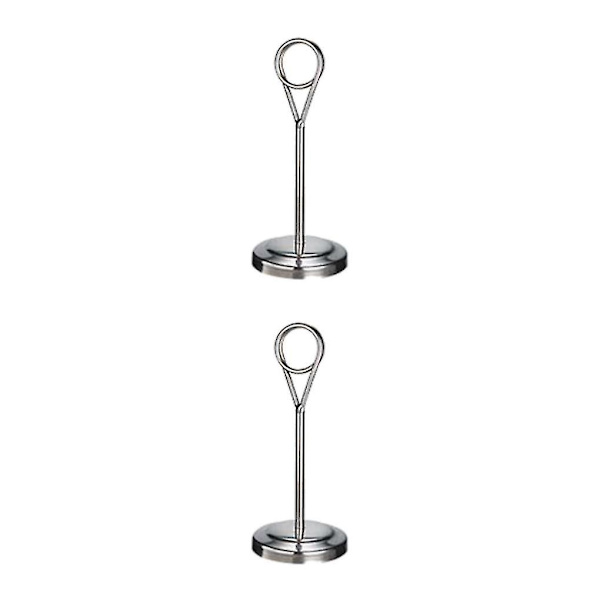 1/2/3/5 Bordnummerholder i rustfrit stål Skiltholder Fotostativ Til Silvery 15cm 2PCS