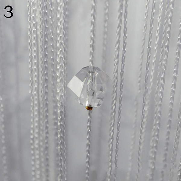 1x2m Snöre Gardin Pärlor Panel Fransen Avdelare Draperi Rum Dörr Fönster Dekor Grey