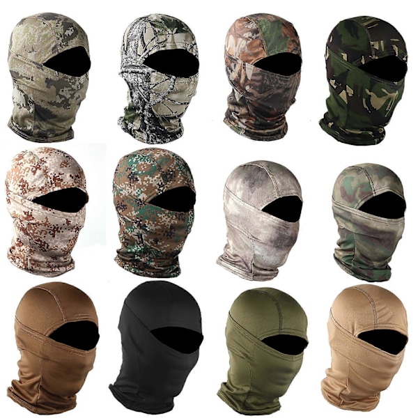 Unisex kamouflagemönstrad utomhuscykelbalaclava halsvärmare mössa hel ansiktsmask qd #20