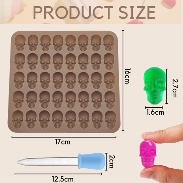 Skull Candy Forme Silikone - 2 Pak Mini Kranier - Halloween