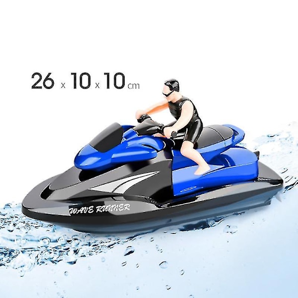 Rc Jet Ski Rc Motorbåd Høj Hastighed Fjernbetjening Båd Til Pools Søer 2.4ghz Vandtæt Legetøj Til Børn Zszjb53 blue