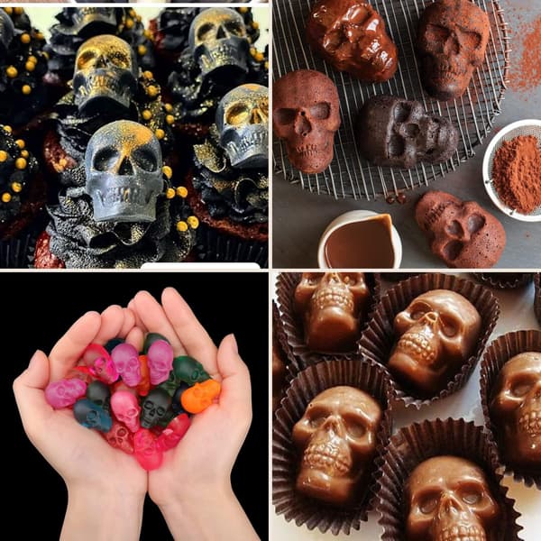 Skull Candy Forme Silikone - 2 Pak Mini Kranier - Halloween